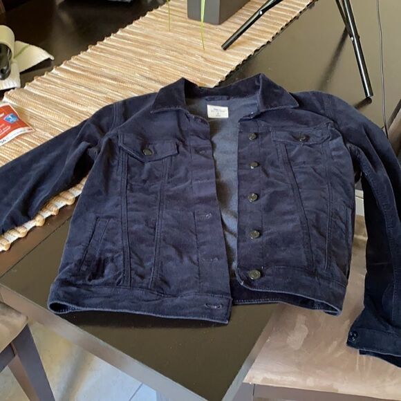 EUC black velvet jacket with metal rivet button M - Picture 3 of 3